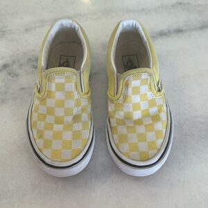 Toddler yellow checkered Vans